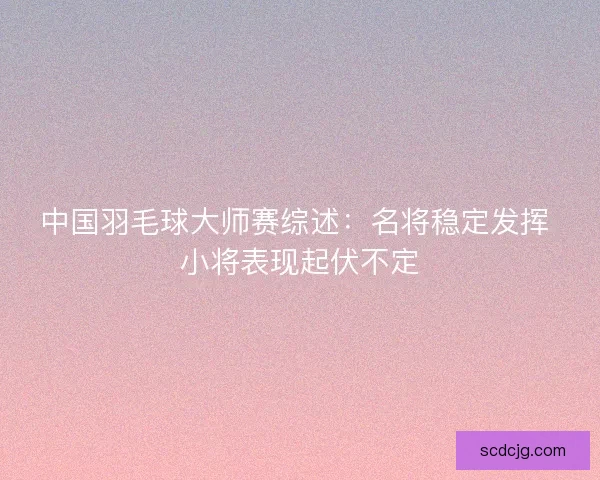 中国羽毛球大师赛综述：名将稳定发挥 小将表现起伏不定