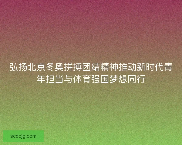 弘扬北京冬奥拼搏团结精神推动新时代青年担当与体育强国梦想同行